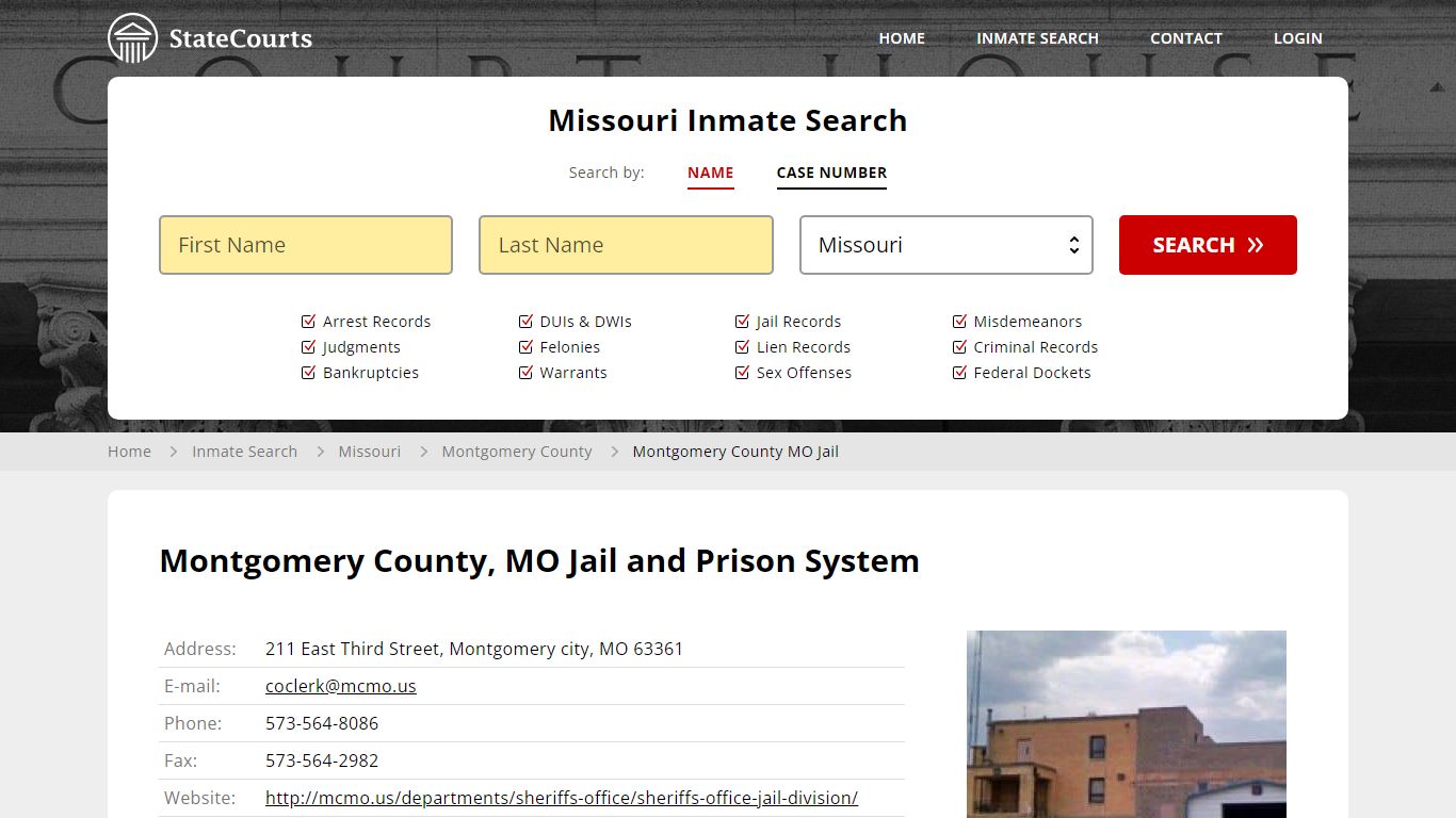 Montgomery County MO Jail Inmate Records Search, Missouri - StateCourts